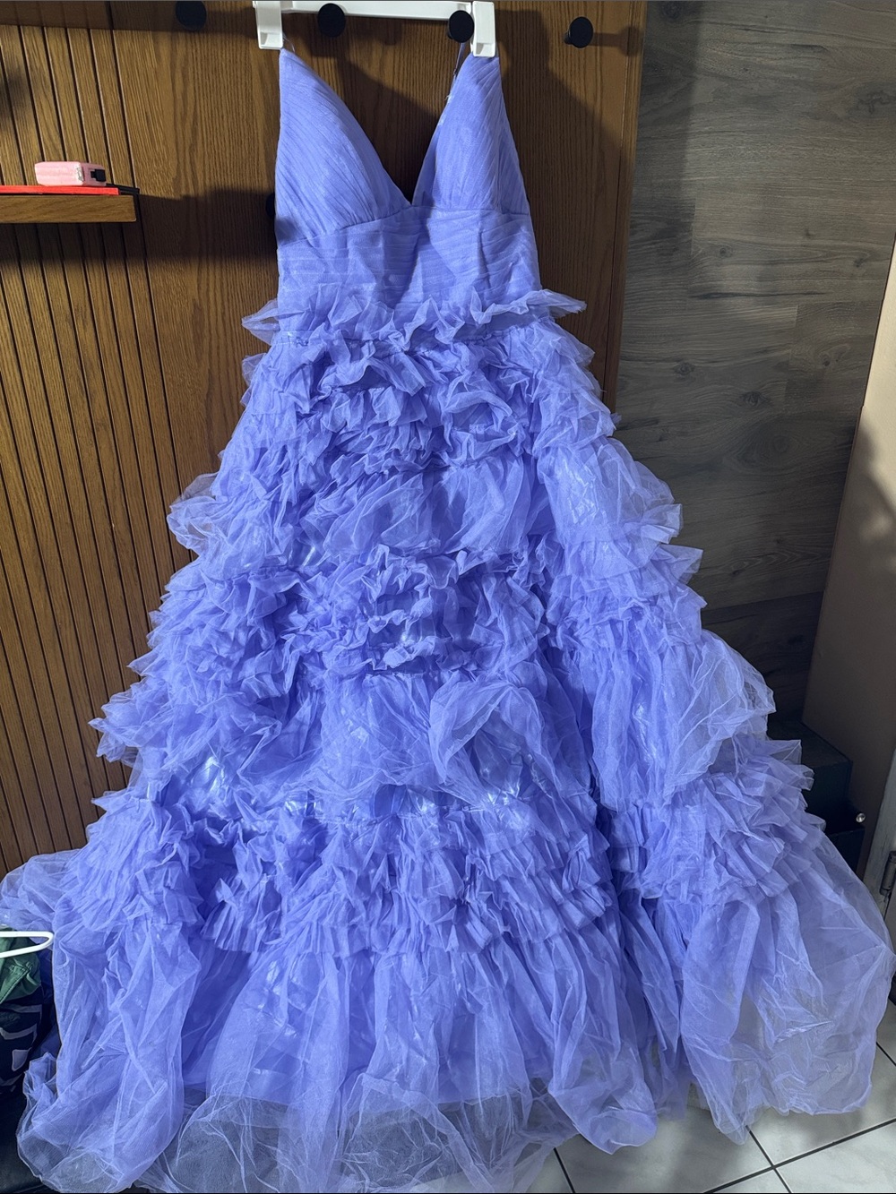 Lilac Ruffled Tulle Dress  - Elegant Party Gown